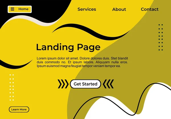 Landing Page Hintergrund Einfaches Design Bunt — Stockvektor