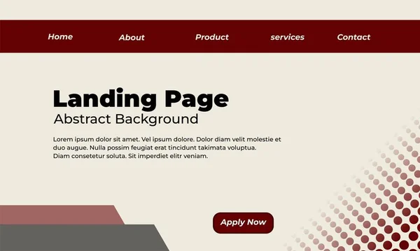 Abstract Landing Page Colorful Landing Page Background Website Page — 스톡 벡터