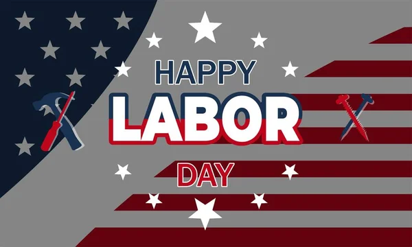 Happy Labor Day 1St May Vector Background Illustration Text Perfect — Stock Vector