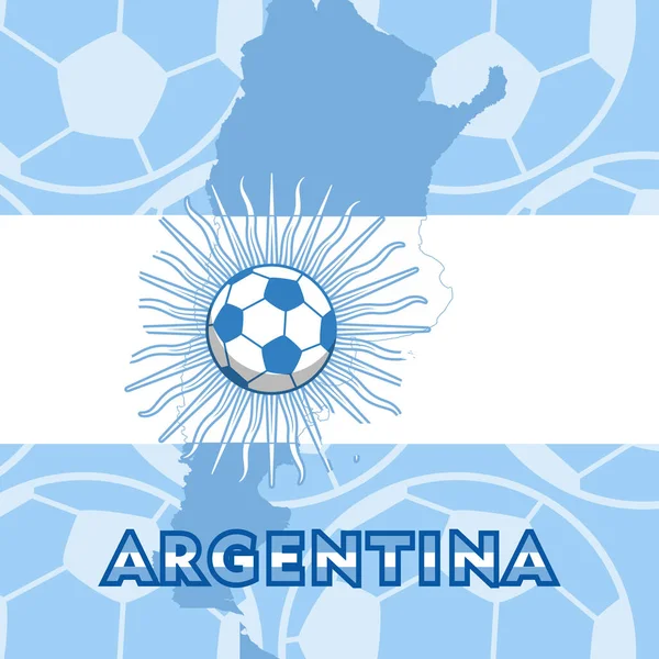 Arjantin Futbol Takımı, Dünya Kupası logosu Arjantin bayrağı, vektör illüstrasyon ve metin