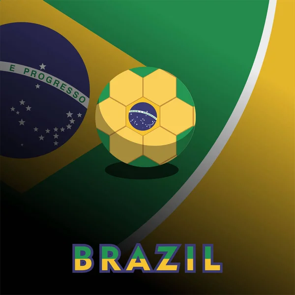 Vektorball Hintergrund Mit Brasilianischer Flagge Vektorillustration Und Text Perfekte Farbkombination — Stockvektor