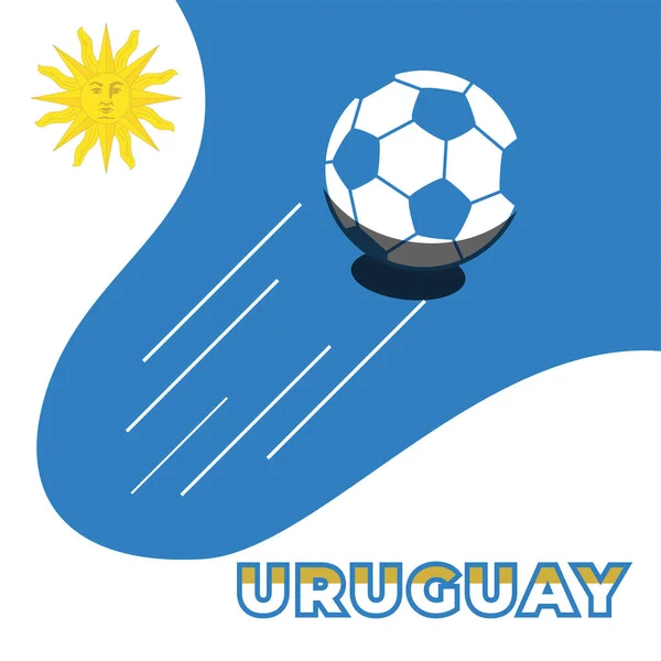 Uruguay bayrağı, vektör illüstrasyonu ve metni olan vektör topu arkaplanı, mükemmel renk kombinasyonu