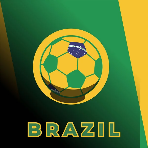 Vektorball Hintergrund Mit Brasilianischer Flagge Vektorillustration Und Text Perfekte Farbkombination — Stockvektor