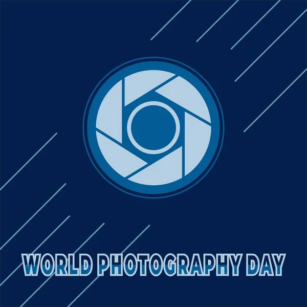 Journée Mondiale Photographie Design Parfait Illustration Vectorielle Texte — Image vectorielle