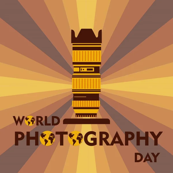 Día Mundial Fotografía Diseño Perfecto Ilustración Vectorial Texto — Vector de stock