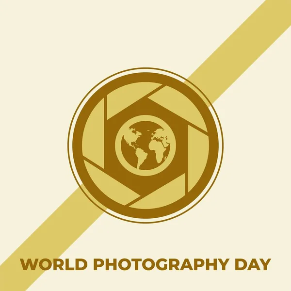 Всесвітній День Фотографії Ідеальний Дизайн Векторна Ілюстрація Текст — стоковий вектор