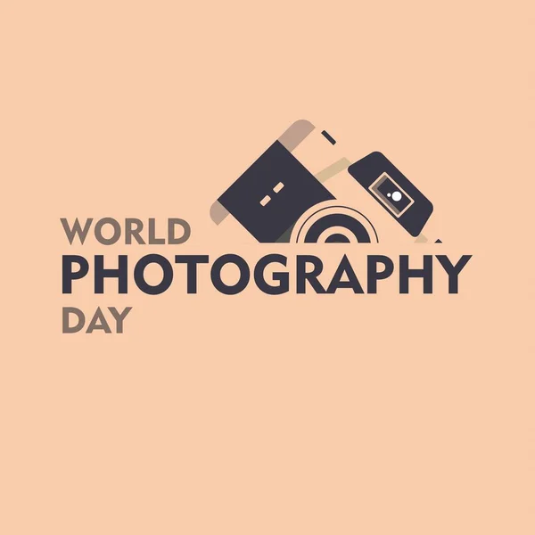Всесвітній День Фотографії Ідеальний Дизайн Векторна Ілюстрація Текст — стоковий вектор