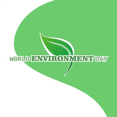 Dünya Çevre Günü, Yeşil Vektör Tasarımı, Vektör İllüstrasyonu ve Metni.