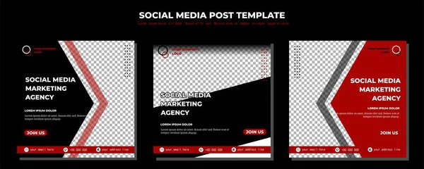 Black White Vector Social Media Post Template, vector art illustration and text