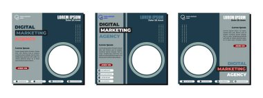 Çevrimiçi dijital pazarlama için sosyal medya paylaşımları modern tasarım şablonu oluşturur