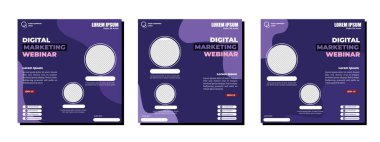 Çevrimiçi dijital pazarlama için sosyal medya paylaşımları modern tasarım şablonu oluşturur