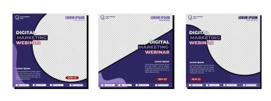 Çevrimiçi dijital pazarlama için sosyal medya paylaşımları modern tasarım şablonu oluşturur