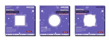 Çevrimiçi dijital pazarlama için sosyal medya paylaşımları modern tasarım şablonu oluşturur
