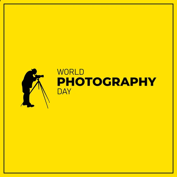 Día Mundial Fotografía Diseño Perfecto Con Lente Ilustración Vectorial Texto — Vector de stock
