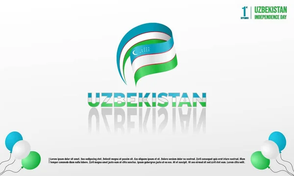 Uzbekistan Independence Day Flag Logo Icon Banner Background Design — Διανυσματικό Αρχείο