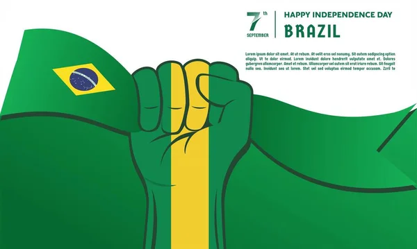 Vector Illustration Independence Day Brazil Greeting Card Background — Stockvektor