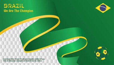 vector background brazil flag with ball soccer , vector illustration and text, perfect color combination