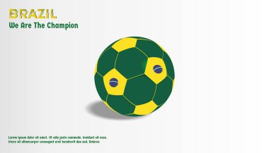 vector background brazil flag with ball soccer , vector illustration and text, perfect color combination