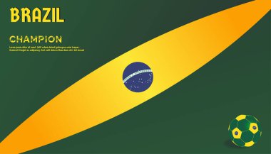 vector background brazil flag with ball soccer , vector illustration and text, perfect color combination
