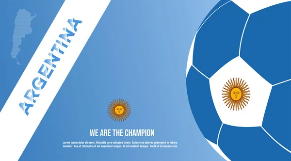 Vector Background Argentina Flag Ball Soccer Vector Illustration Text Perfect — 图库矢量图片