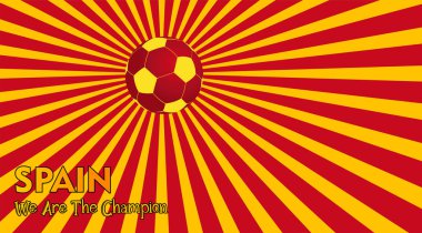 vector background spain flag with ball soccer , vector illustration and text, perfect color combination