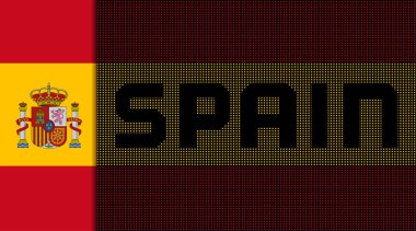vector background spain flag with ball soccer , vector illustration and text, perfect color combination