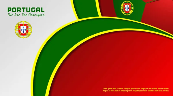 Vector Background Portugal Flag Ball Soccer Social Media Template Perfect — Vetor de Stock