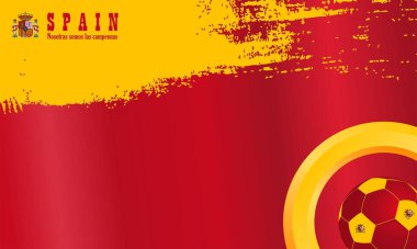 vektör soyut arkaplan İspanya bayrağı, vektör illüstrasyonu ve metin, mükemmel renk kombinasyonu