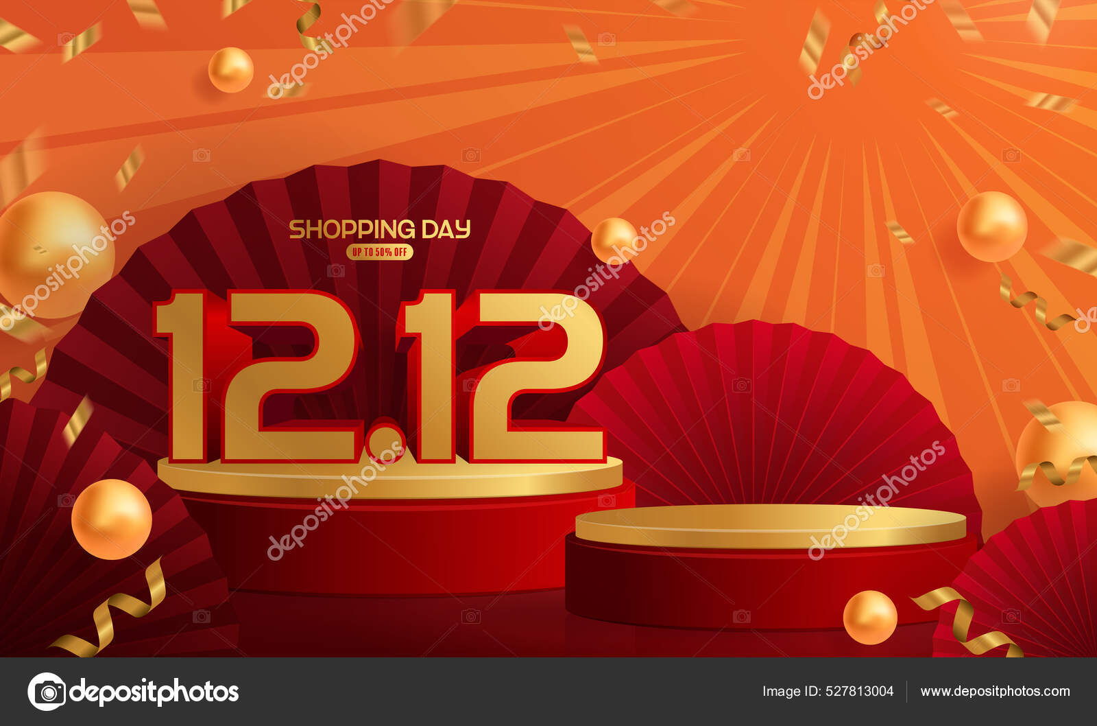vitrine de produto de pódio vermelho e branco estilo ano novo chinês com  ouro e presente