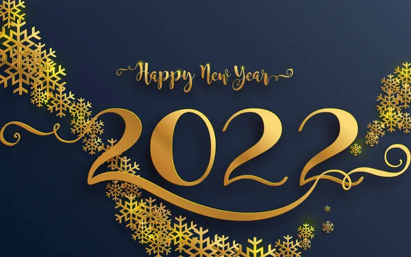 Buon Natale Felice Anno Nuovo 2022 Con Motivi Oro Cristalli — Vettoriale Stock