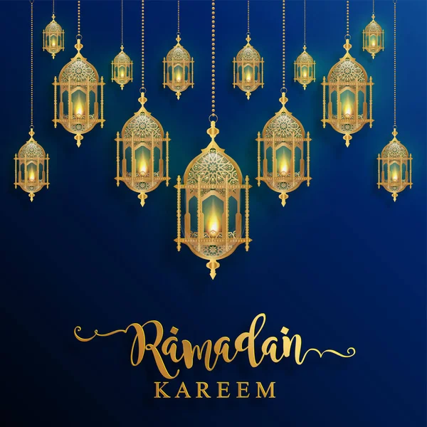 Ramadan Kareem Ramadhan Lub Eid Mubarak Przez Muzułmanów Powitanie Tła — Wektor stockowy