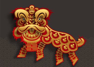 Çin Yeni Yıl Altın Aslan Dansı.