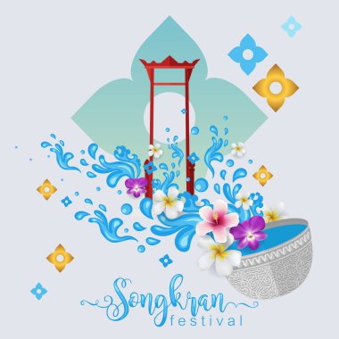 Songkran Festivali Tayland seyahat konsepti 