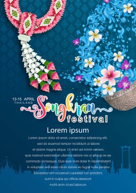 Songkran Festivali Tayland seyahat konsepti 