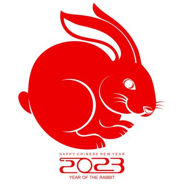 Mutlu Çin Yeni Yılı 2023 tavşan burcu, gong xi fa cai çiçek, fener, Asya unsurları altın kağıt kesim tarzı arka plan. Çeviri: nazo82 İyi seyirler.)