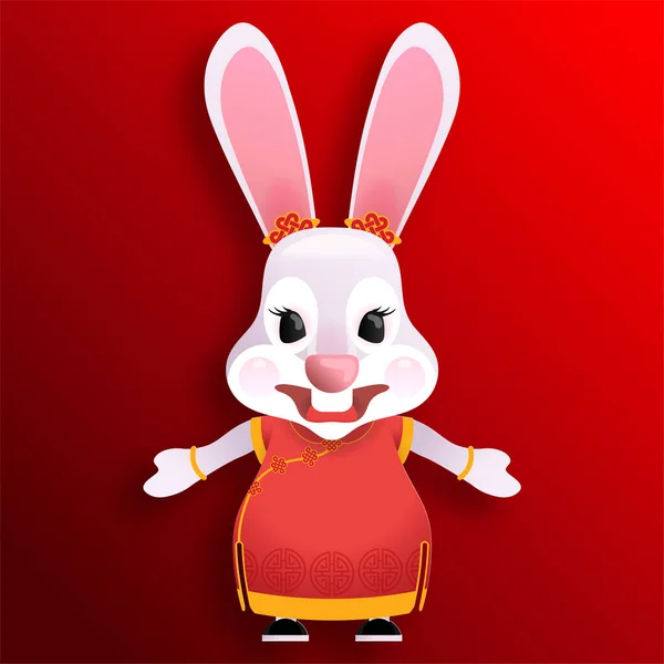 Happy Chinese New Year 2023 Year Rabbit Zodiac Sign Cartoon — Stock Vector