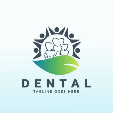 Küçük kasaba ağacı diş hekimi logo tasarım şablonları fikri