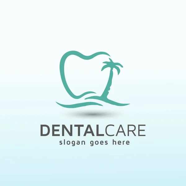 Modern Classic Updated Dental Design Tree Logo — Wektor stockowy