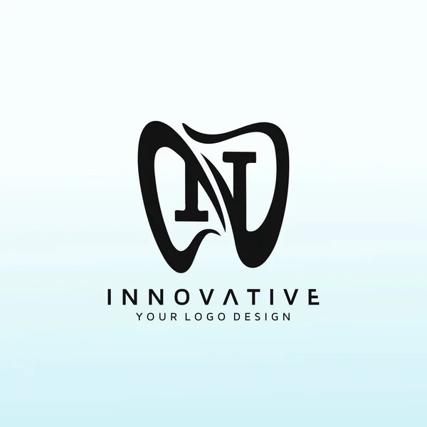 Dental Practice Letter Logo Design — Vetor de Stock