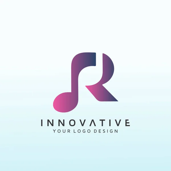 Musique Éducation Concevoir Logo Professionnel Lettre — Image vectorielle