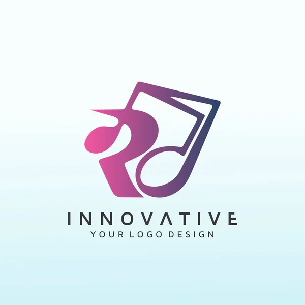 Musica Istruzione Progettare Una Lettera Logo Professionale — Vettoriale Stock