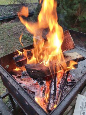 Ateş, odun, kömür, barbekü