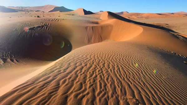 Dunes Sable Désert Contre Ciel Bleu — Photo