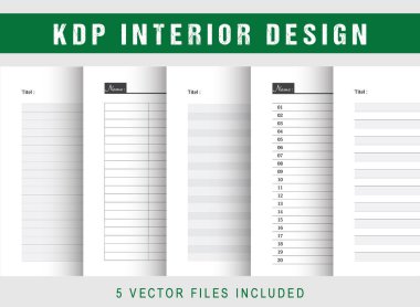 Yazdırılabilir Defter Kağıt İç Şablon Tasarımı