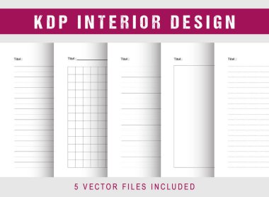 Yazdırılabilir Not Defteri Kağıdı KDP İç Şablon Tasarımı