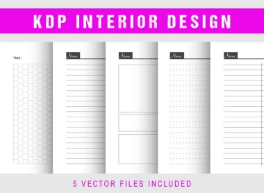Yazdırılabilir Not Defteri Kağıdı KDP İç Şablon Tasarımı