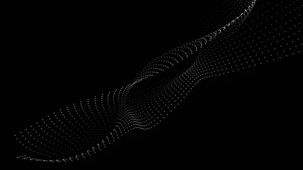 Цифровая Будущая Волна Точками Черном Фоне Большая Визуализация Данных Векторные — стоковый вектор