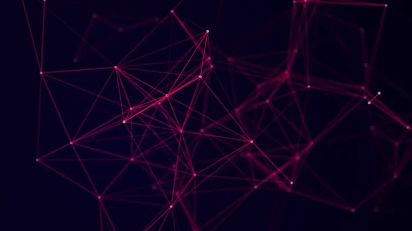 Netzwerkverbindungstechnik Abstrakter Hintergrund Mit Punkten Und Linien Digitale Futuristische Kulisse — Stockfoto