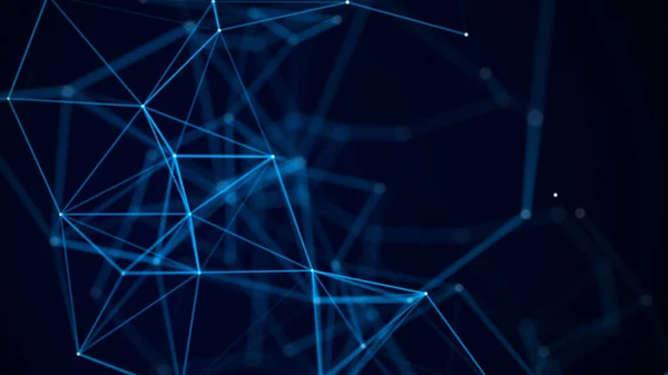 Τεχνολογία Σύνδεσης Δικτύου Αφηρημένο Μπλε Φόντο Σημεία Γραμμές Και Σωματίδια — Φωτογραφία Αρχείου