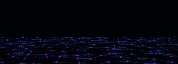 Technologia Połączeń Sieciowych Streszczenie Ciemnego Tła Punktami Liniami Cyfrowe Futurystyczne — Zdjęcie stockowe